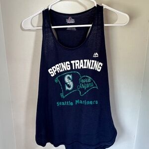 Majestic dark blue light weight, flowy spell out tank top size small